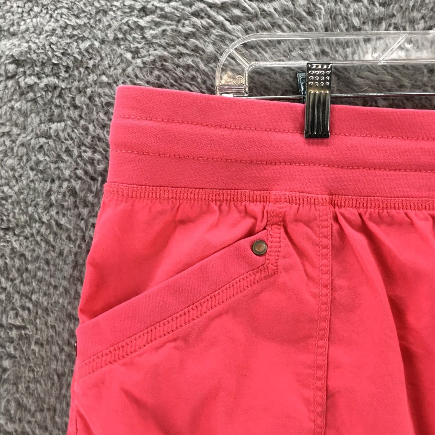 Vintage Maurices Board Shorts Womens 3 Pink Cotton Elastic Adjustable Waist Tie Pockets Size 26" / US 2 / IT 38 - 2 Thumbnail