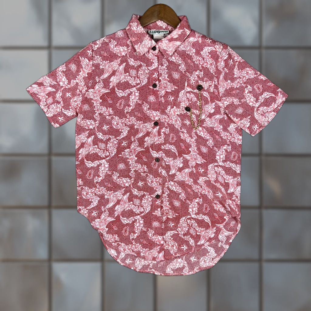 Vintage VINTAGE J.J. Greenwood Women’s Small Button Up Top Blouse Red Floral Dotted USA Shirt S Red 1970s Hippy Womens Size S / US 4 / IT 40 - 1 Thumbnail