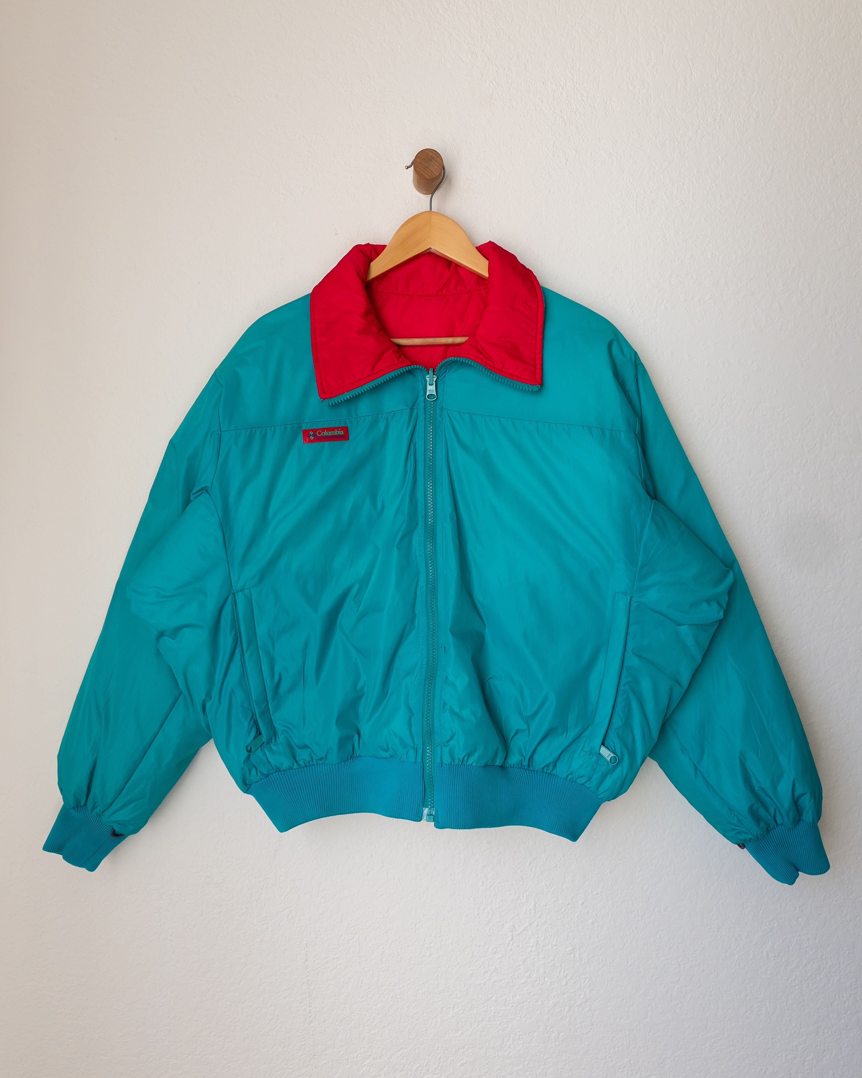 Vintage 90s Columbia Reversible Puffer Jacket Ski Pink Teal