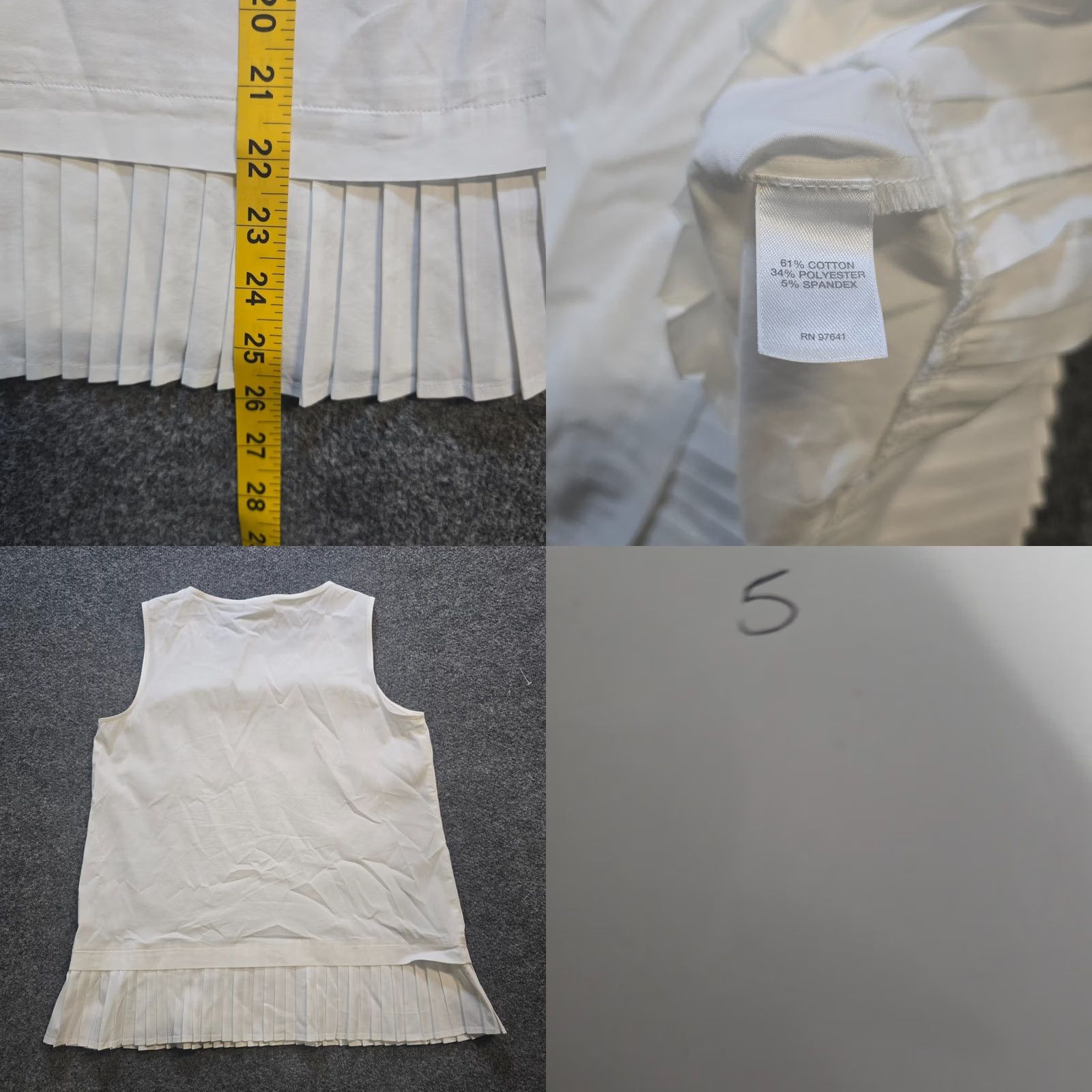 J. Jill J. Jill Top Shirt Womens Small White Sleeveless Tank Pleated Trim Layer Capsule Capsule Size S / US 4 / IT 40 - 8 Thumbnail