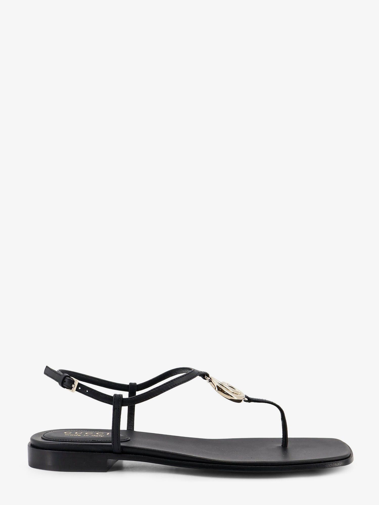 Gucci Lifford Leather Sandals With Metal Gg Logo Size US 10 / IT 40 - 1 Thumbnail