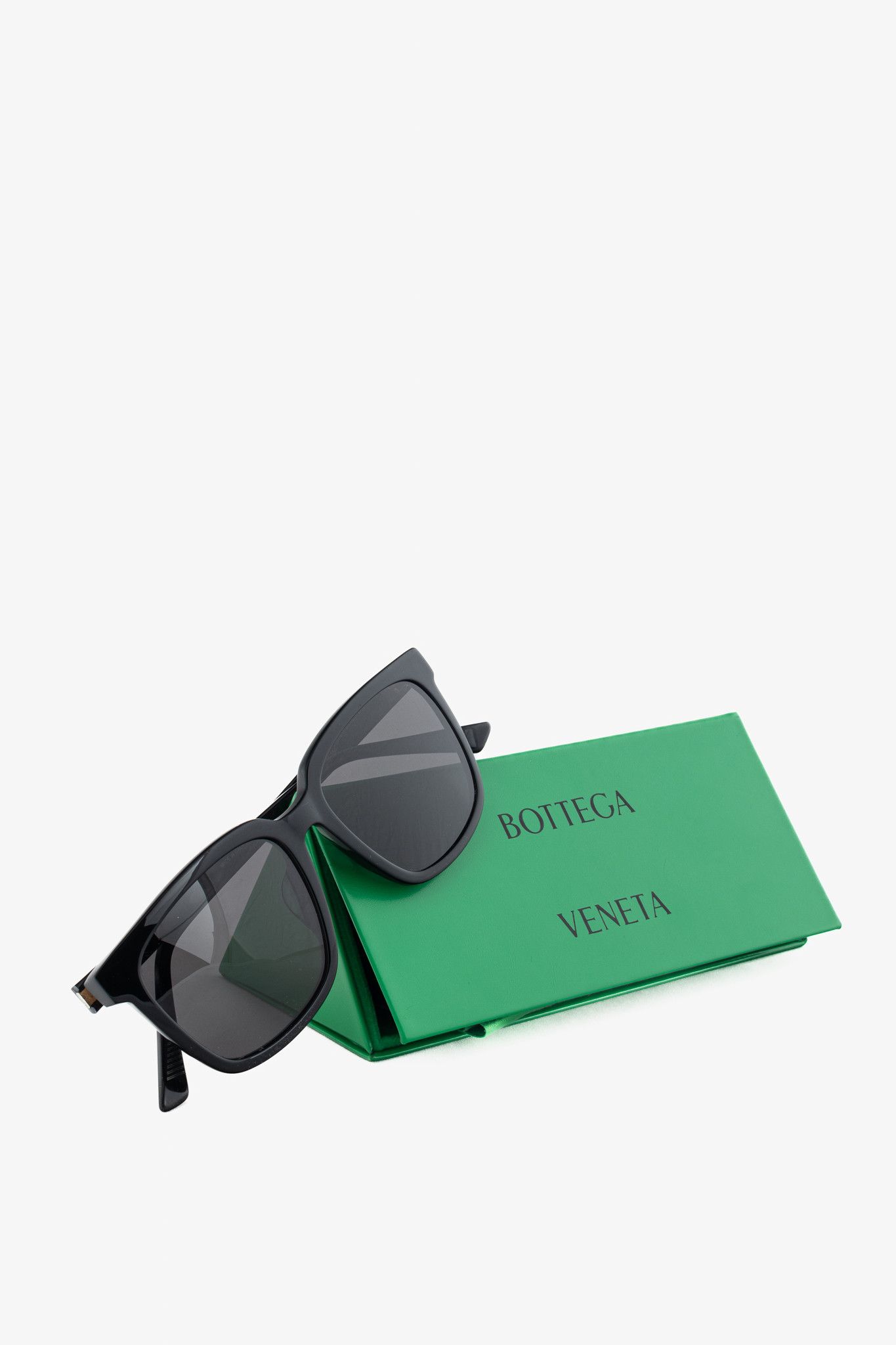 Bottega Veneta Bottega Veneta BV1021SK Black Square Acetate Sunglasses Size ONE SIZE - 9 Thumbnail