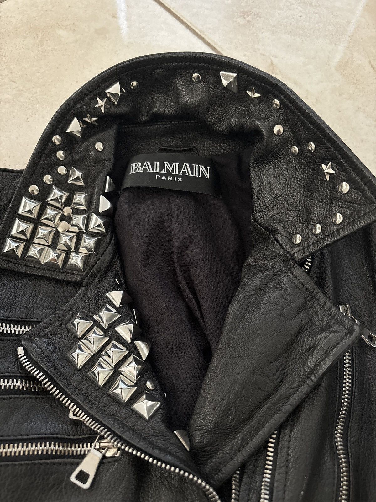 Balmain SS11 Balmain Studded Chain Leather Biker Jacket Decarnin Era Size US XS / EU 42 / 0 - 8 Thumbnail