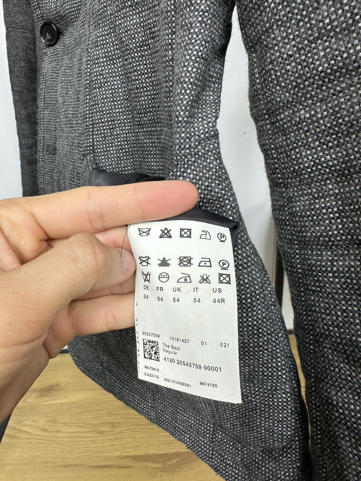 Hugo Boss Hugo Boss Wool Jacket Men’s Blazer Quilted Grey 54 Size Size US L / EU 52-54 / 3 - 11 Thumbnail