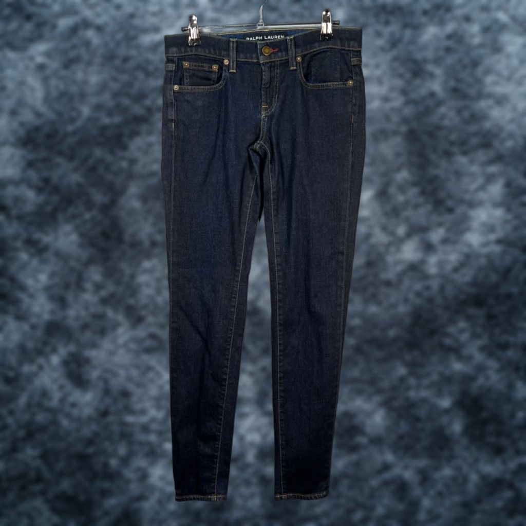 Ralph Lauren Ralph Lauren Womens Jeans Size 28 Coated Dark Wash Skinny Mid-Rise Stretch Denim Size 28" / US 6 / IT 42 - 1 Thumbnail