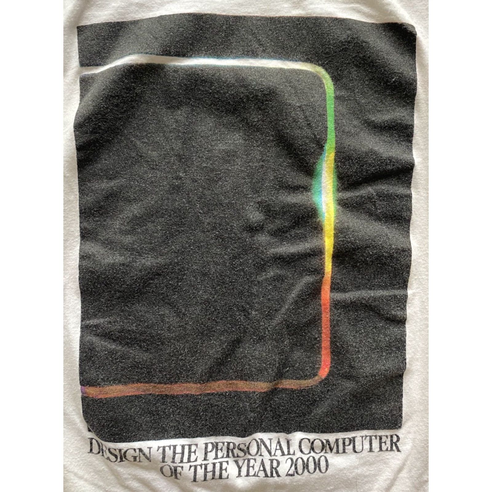 Vintage VINTAGE Apple Computer Design Contest T Shirt Oneita XL White Logo Men T-Shirt XL Logo Geek USA 90s? (limit 200) Size US XL / EU 56 / 4 - 5 Thumbnail