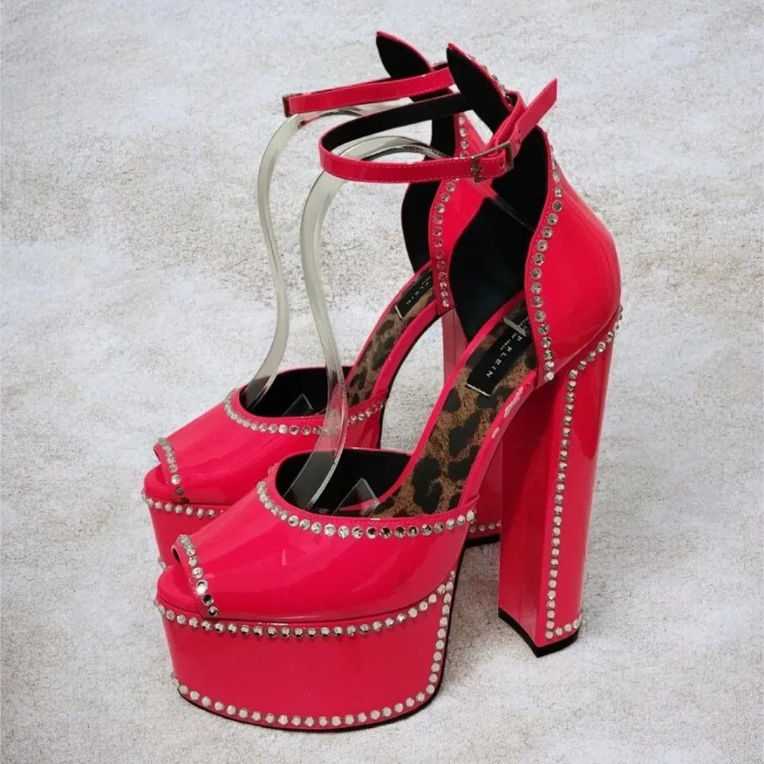 Philipp Plein Philipp Plein 120mm Cryst-Embelished Pink Platform Size US 9 / IT 39 - 1 Thumbnail
