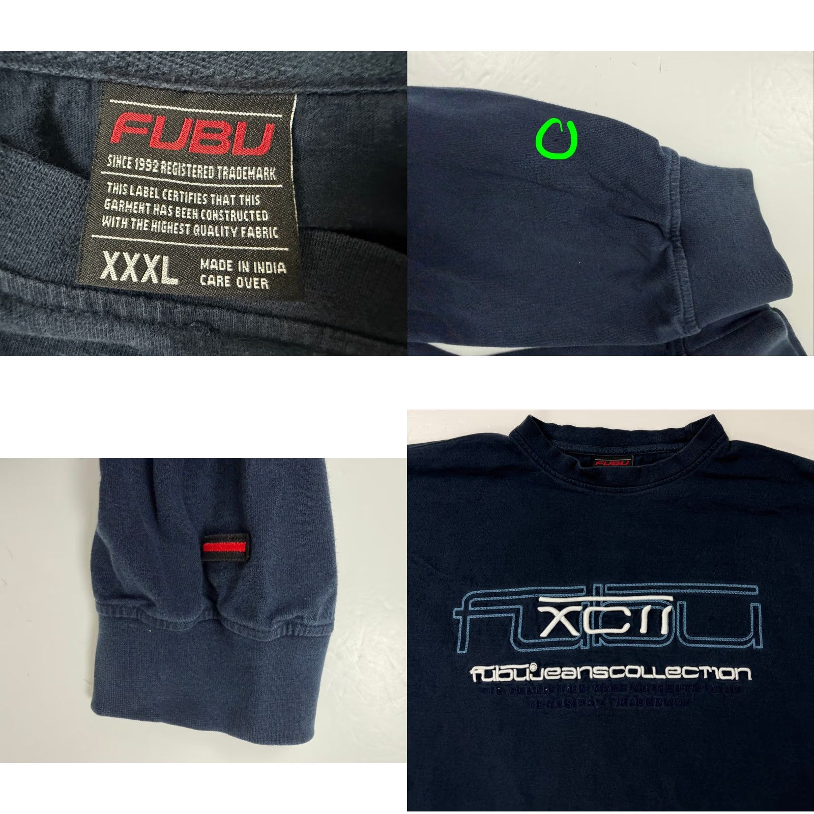 Fubu FUBU Shirt Men 3XL Vintage Navy Embroidered Long Sleeve Cotton Y2K 90s Hip Hop XL? Size US XXL / EU 58 / 5 - 9 Thumbnail