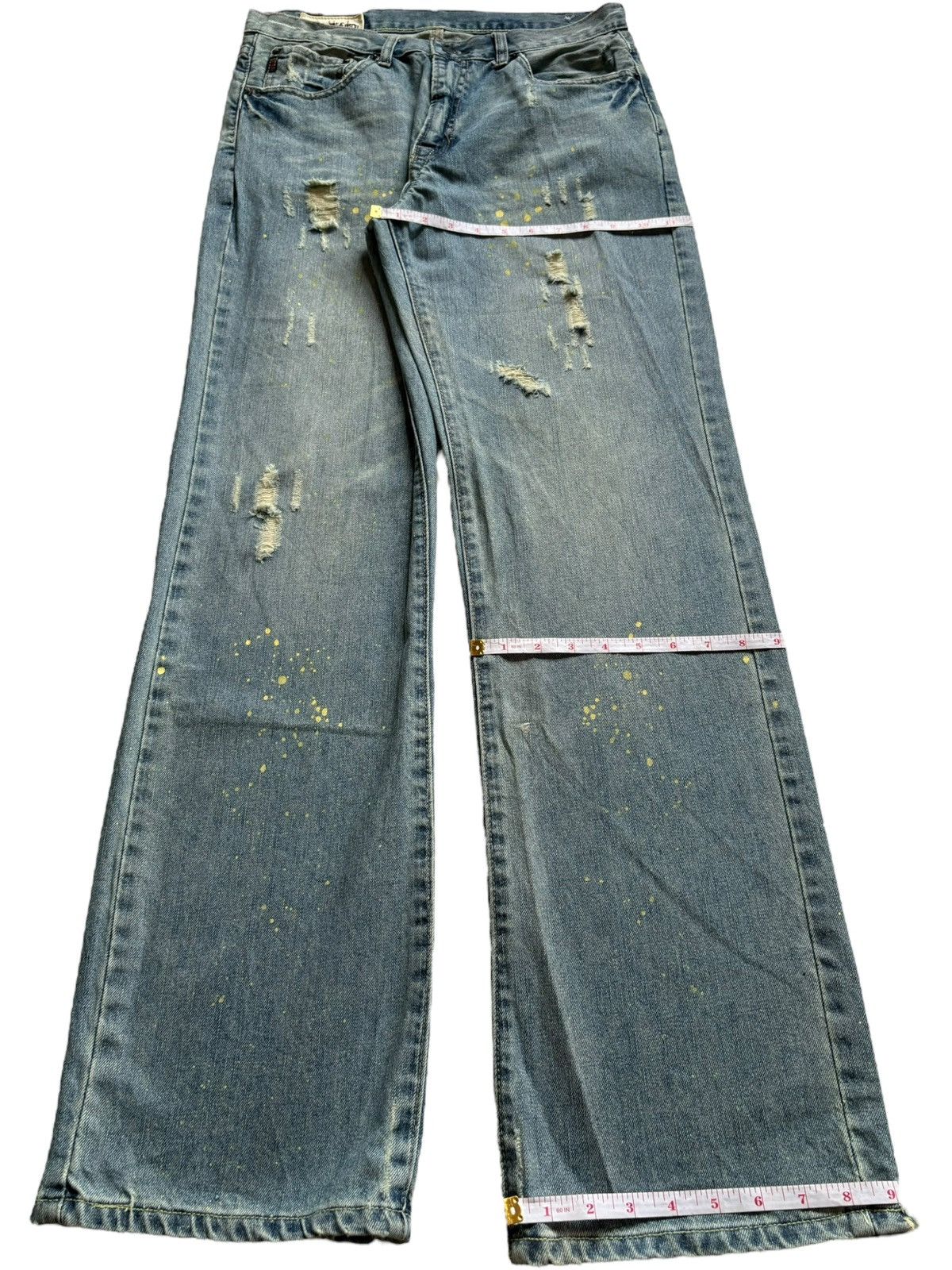 Abercrombie & Fitch Vintage Abercrombie Faded Wash Splattered Bootcut Jeans Size US 31 - 15 Thumbnail