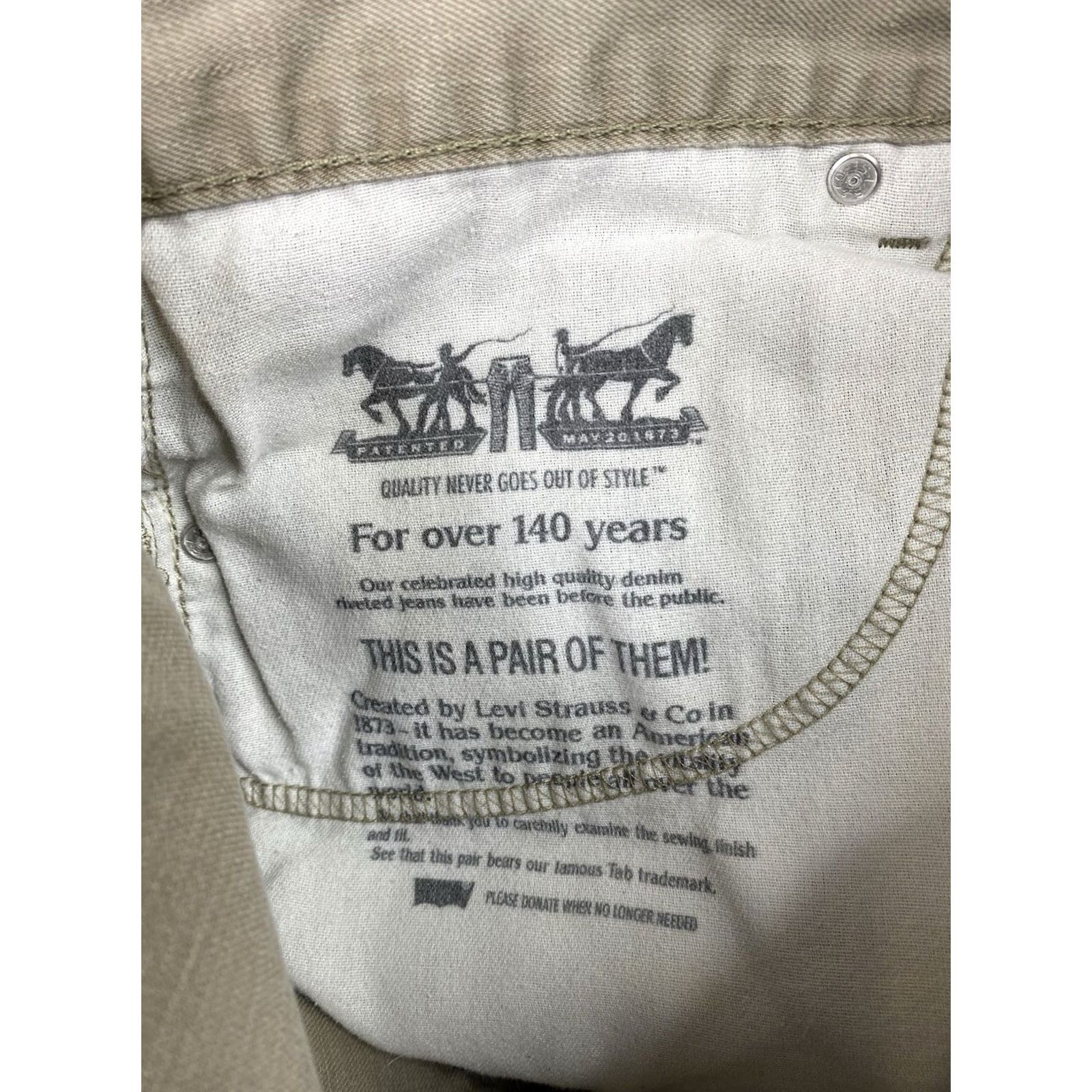 Levi's Levi's 505 Jeans Mens 40x32 Tan Cream Straight 5 Pocket Logo Vintage Style 90s Theme) Size US 40 / EU 56 - 7 Thumbnail