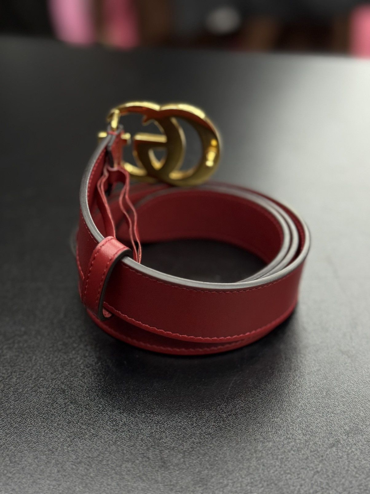 Gucci Gucci Red Belt Women’s Size 80/32 Pre Owned 🧼 Size ONE SIZE - 5 Thumbnail