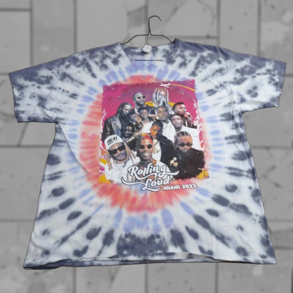 Vintage VINTAGE Rolling Loud Shirt XL Blue Tie Dye Solid Long Sleeve Crew Neck Cotton Jersey Unbranded Men XL Printed T-Shirt 1990s Concert Mens Size US XL / EU 56 / 4 - 1 Thumbnail