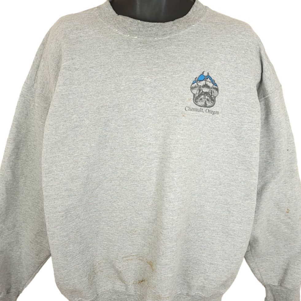Hanes VINTAGE Hanes Sweatshirt Mens Size XL Chemult Sled Dog Races 2010 Mushing Oregon Gray Crew Neck Pullover Cotton Blend Dog Racing - Size US XL / EU 56 / 4 - 2 Thumbnail