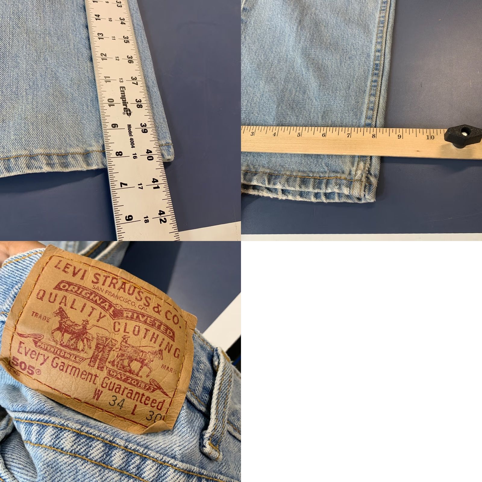 Levi's VINTAGE Levis 505 Jeans Denim Mens Size Regular Straight Fit 33X30 USA 90s Fits Size US 33 - 11 Thumbnail