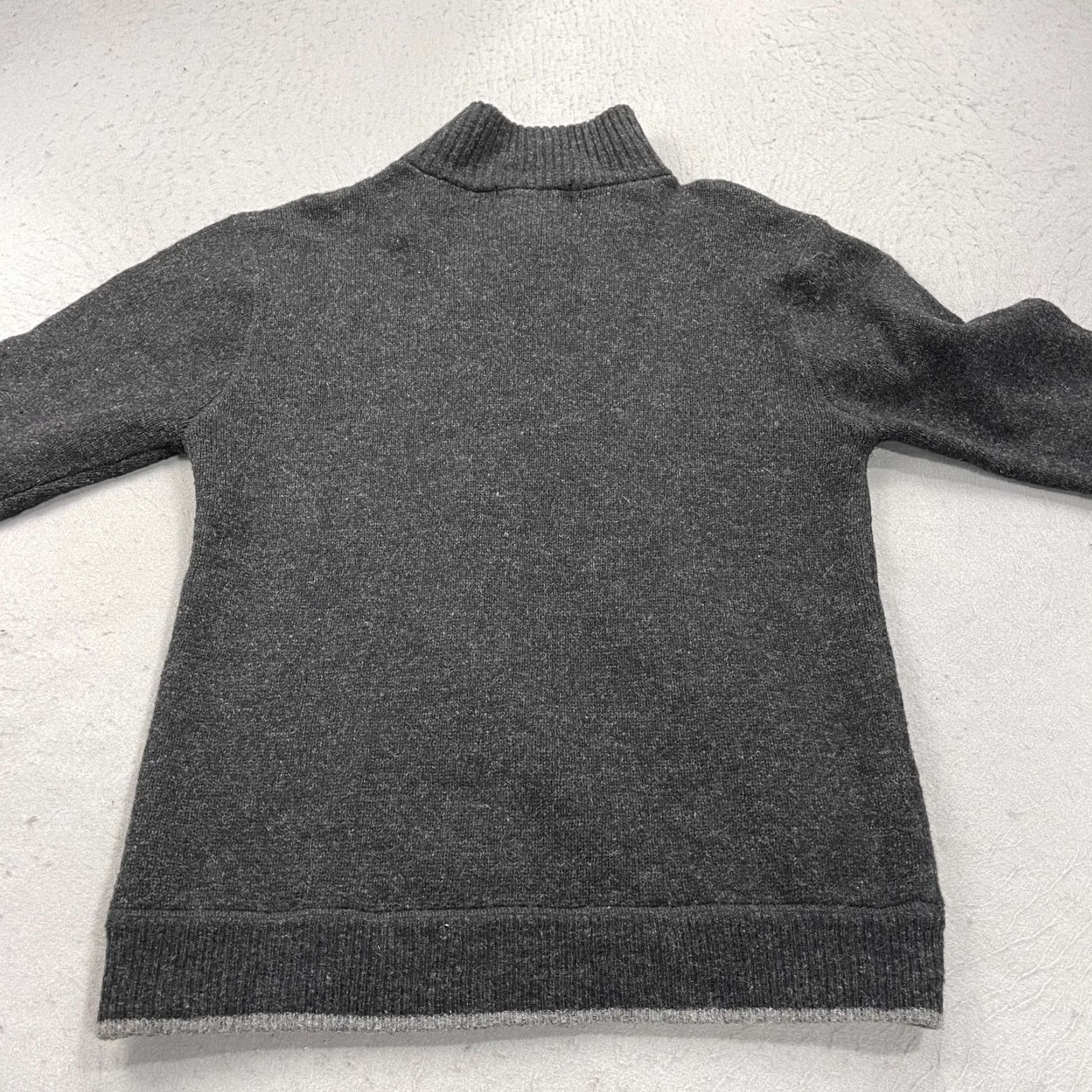 Vintage Irelandseye Sweater Mens Large Gray 100% Wool 1/4 Zip Mock Neck Knit Fisherman Pullover cardigan Size US L / EU 52-54 / 3 - 6 Thumbnail