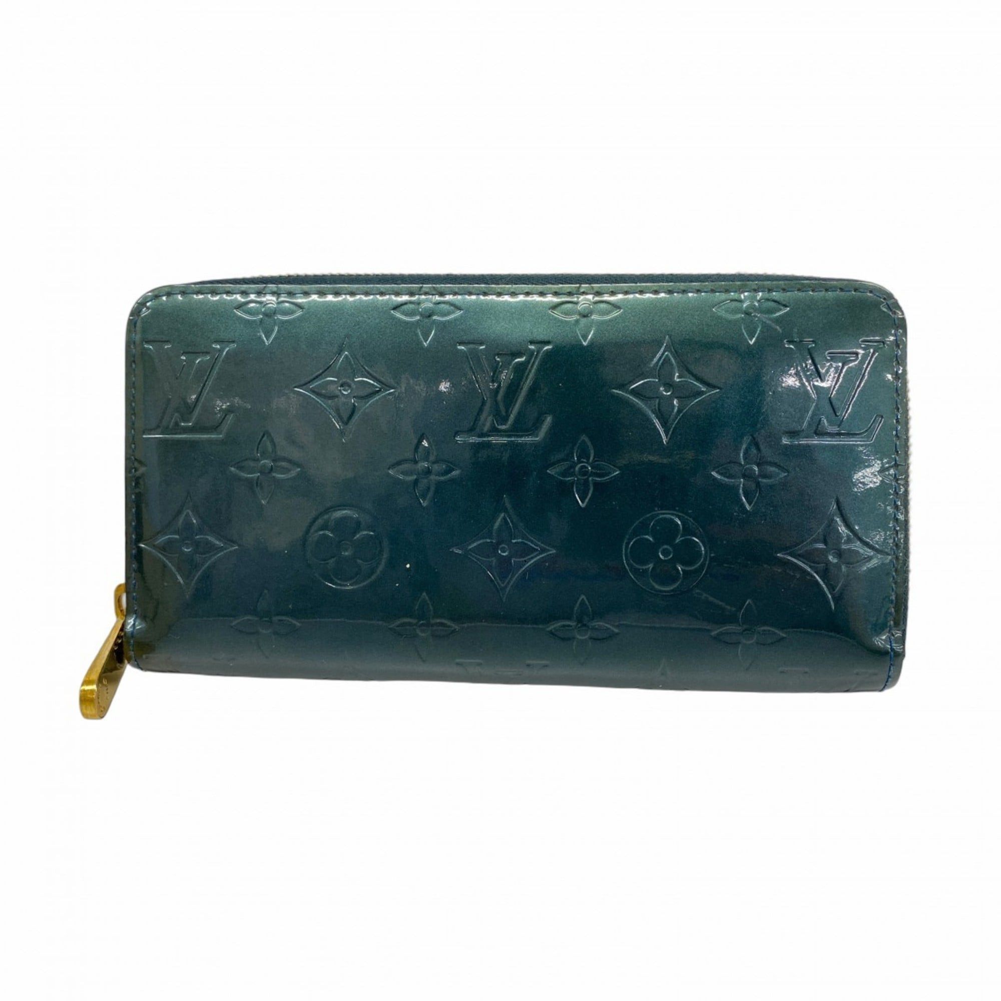 Louis Vuitton Vernis Zippy Wallet M93722 Bleu Nuit Women's