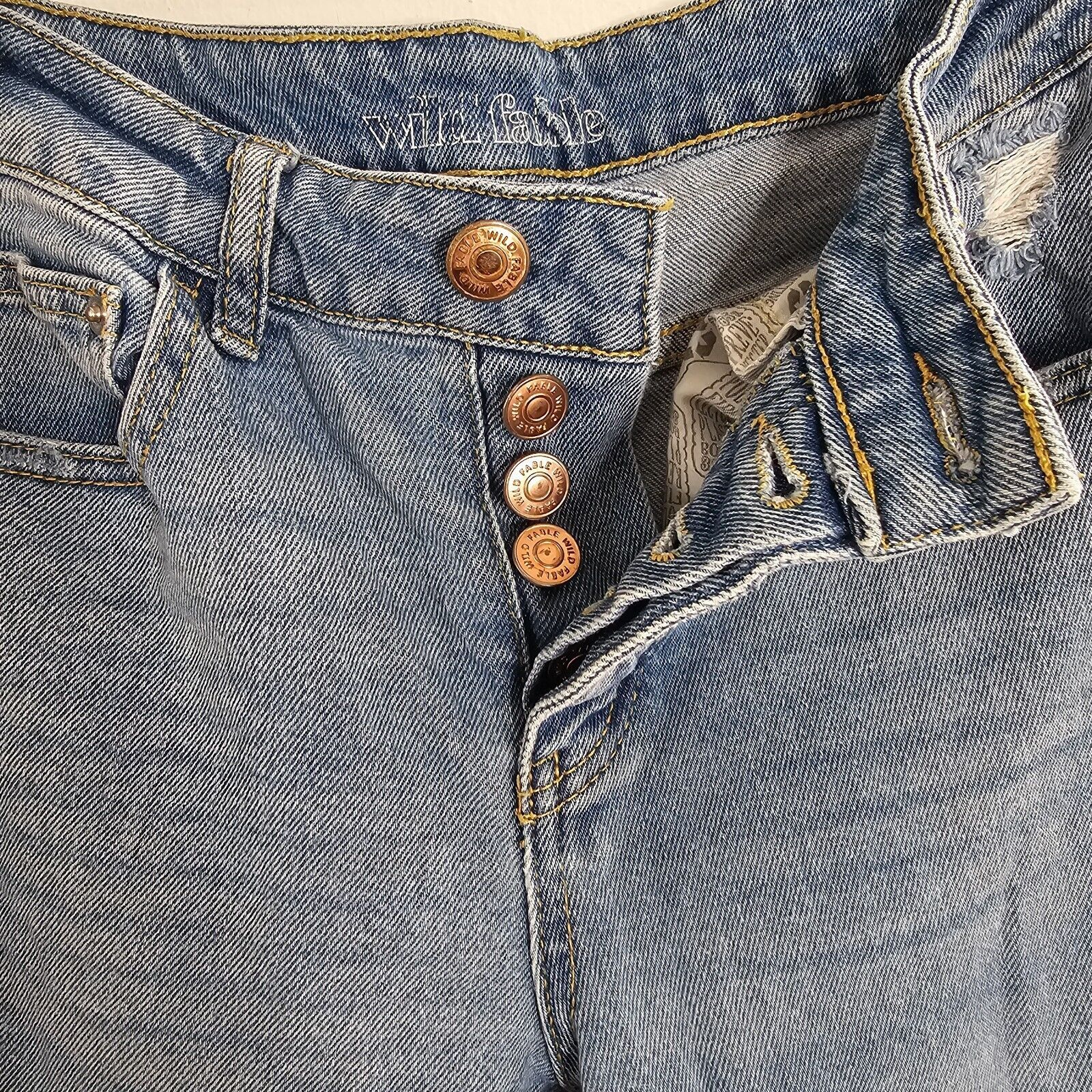 Other Wild Fable Med Wash Distress Knee Slim-Fit Button Jeans 0 Size 25" / US 0 / IT 36 - 3 Thumbnail