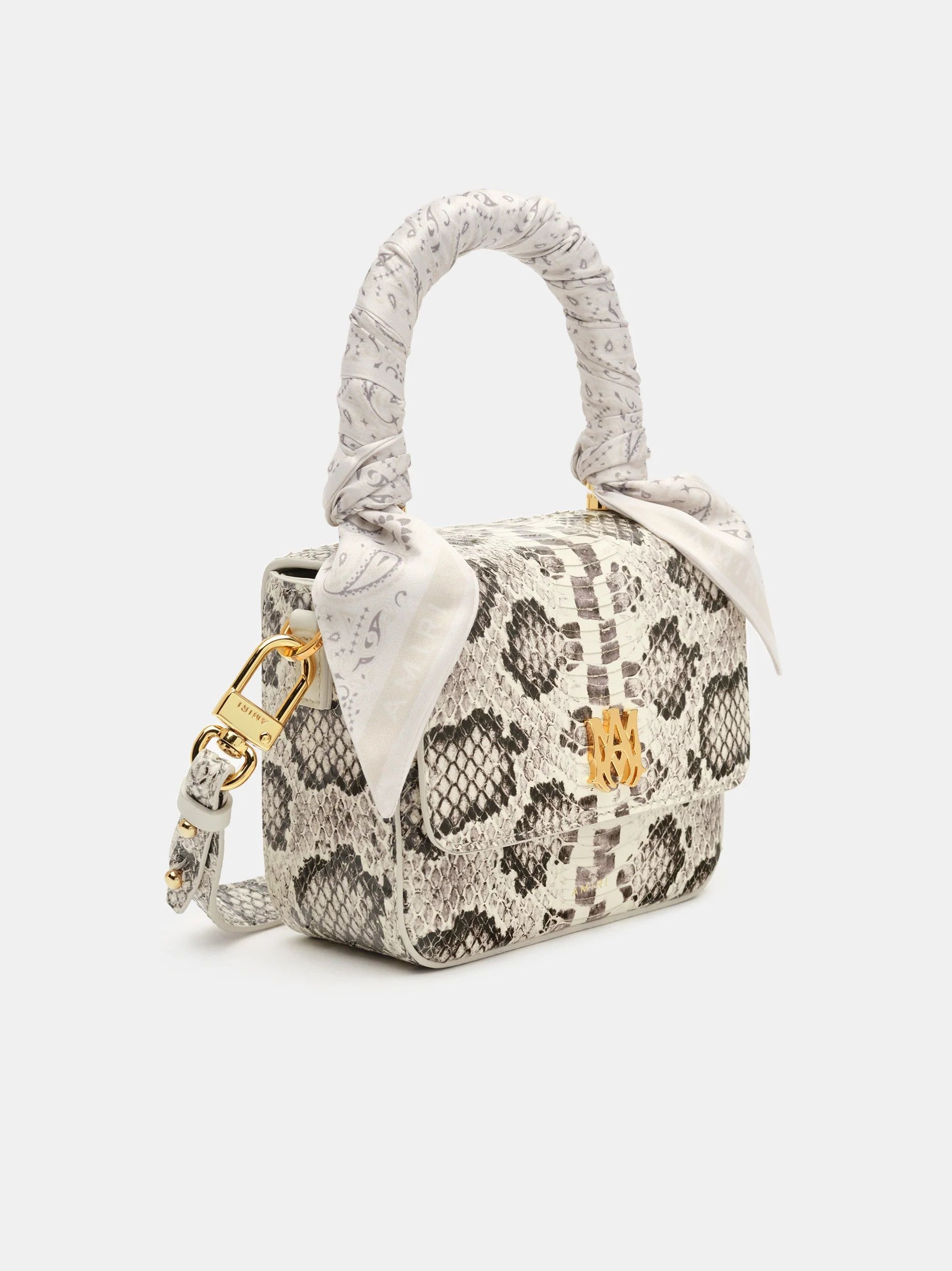Amiri o1s1wg110525 Size: OS / Snake Micro Ma Bag in Cream/Black Size ONE SIZE - 3 Thumbnail