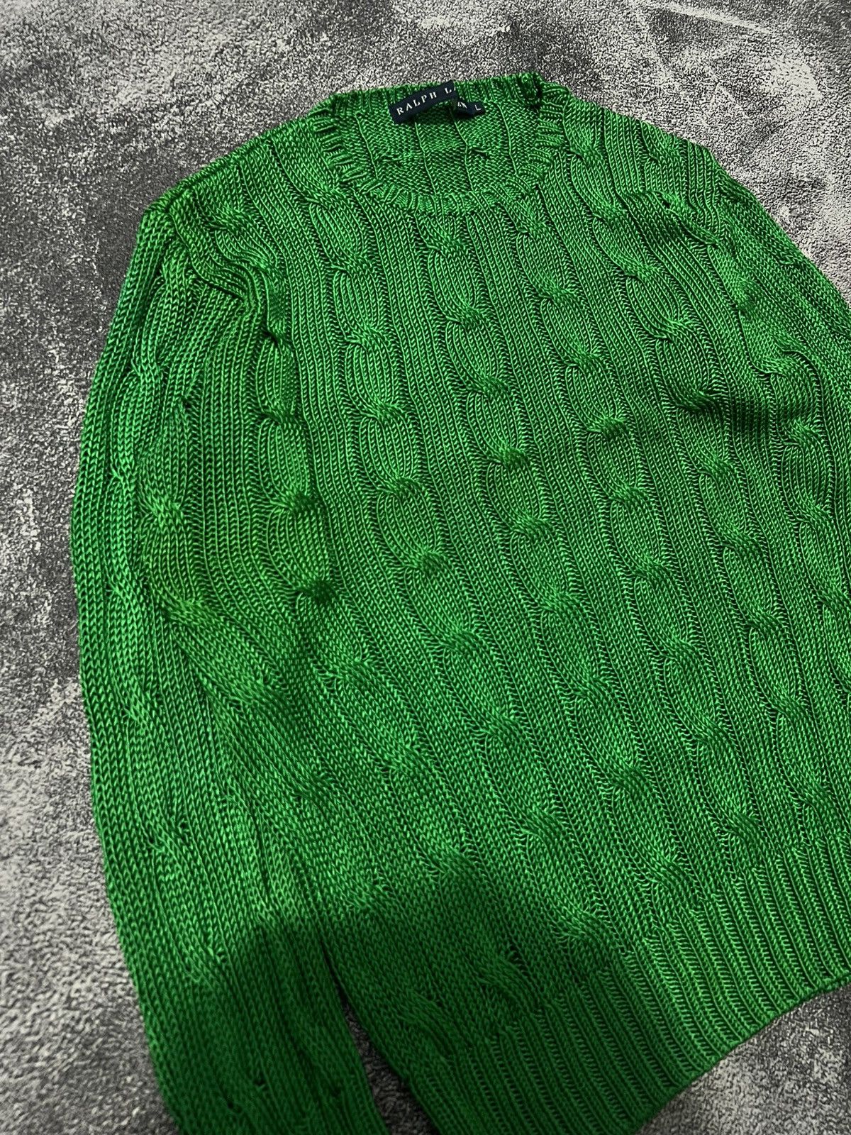 Ralph Lauren Ralph Lauren Silk Cable Knit Sweater Size L / US 10 / IT 46 - 3 Thumbnail