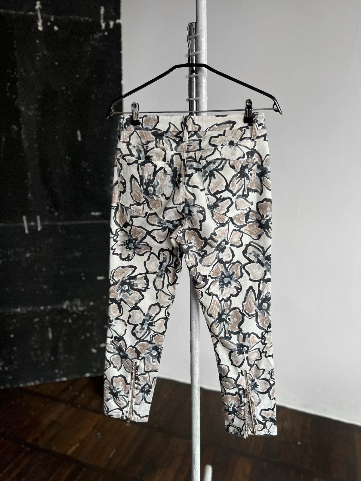 Designer × Other Cambio Womens Floral Printed Cotton Trousers Pants Size 28" / US 6 / IT 42 - 3 Thumbnail