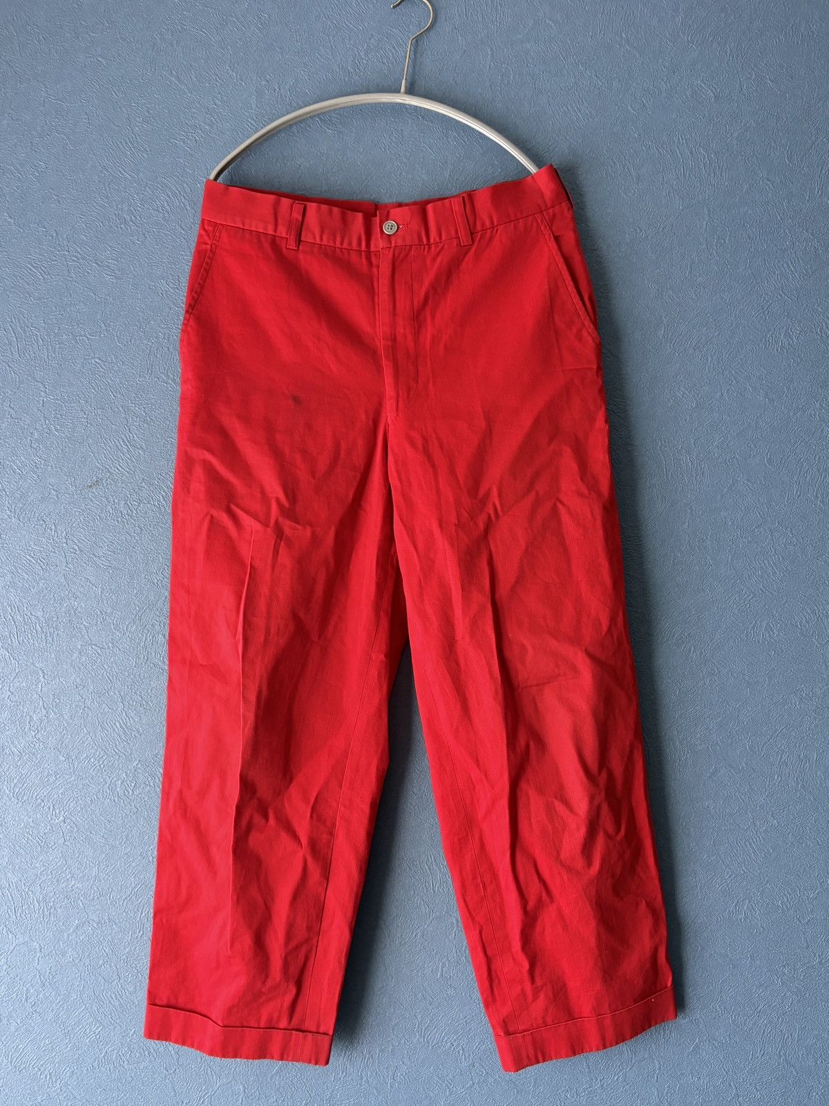 Comme des Garcons Homme Plus Comme des Garcons Homme Plus AD1995 Red Cotton Trousers Size US 38 / EU 54 - 1 Thumbnail