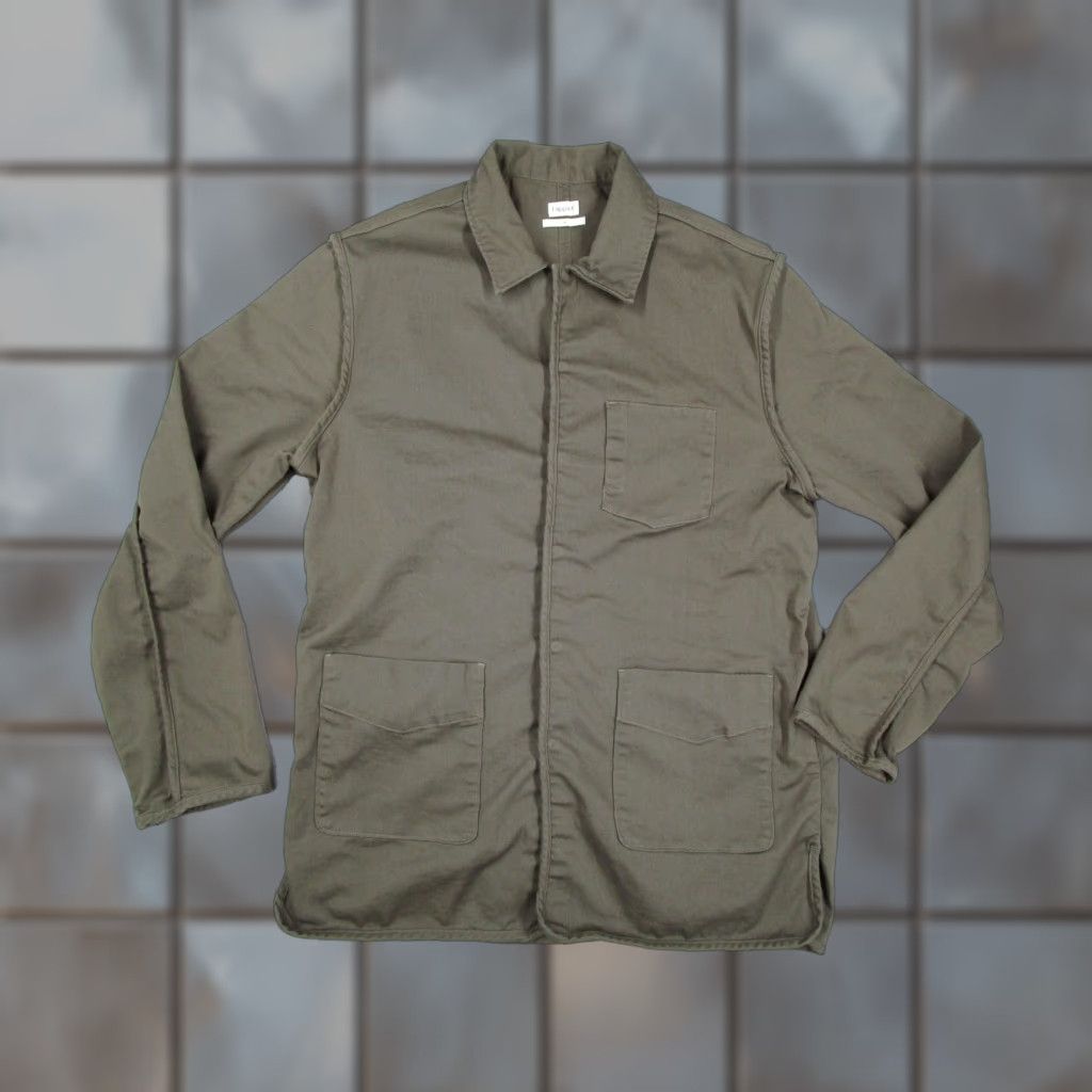 Filippa K VINTAGE Filippa K M. Lavy Workwear Jacket Chore Coat Snap Front Olive Green Mens Large 50 Cotton Canvas Spring Fall Seasons Bohemian Mens Size US M / EU 48-50 / 2 - 1 Thumbnail
