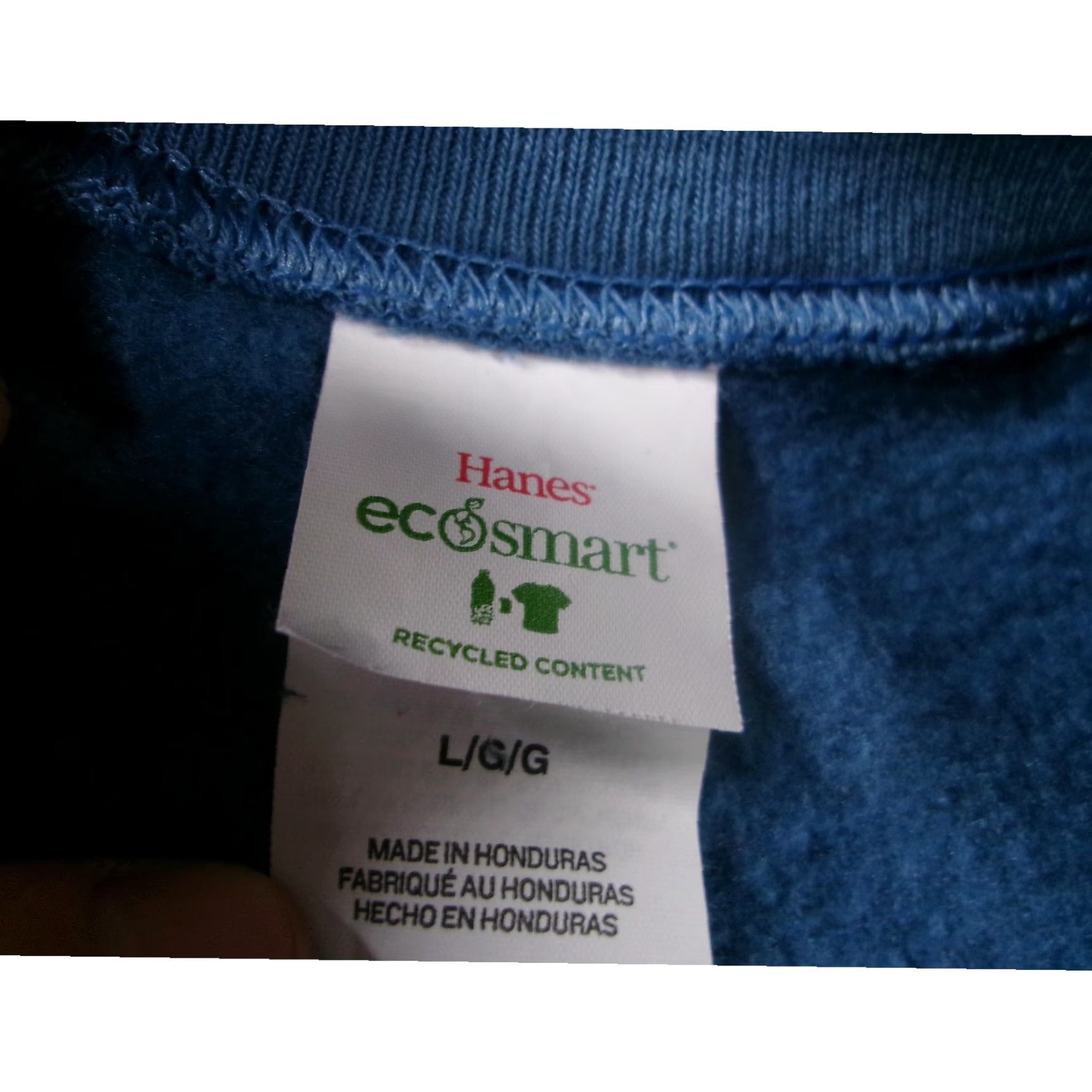 Hanes Hanes Sweatshirt Men L Blue Graphic Print Quote Motivational Crew Neck Pullover Fleece Cotton Blend Regular Fit Size US L / EU 52-54 / 3 - 7 Thumbnail