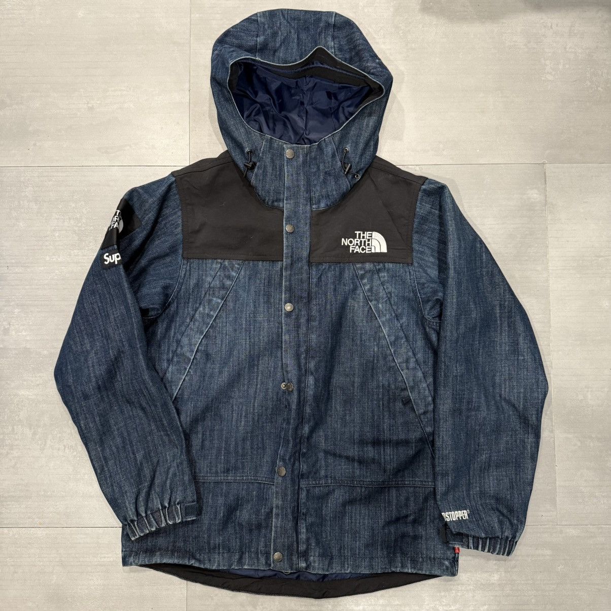 Supreme Supreme The North Face Denim Dot Shot Jacket Small TNF | Grailed