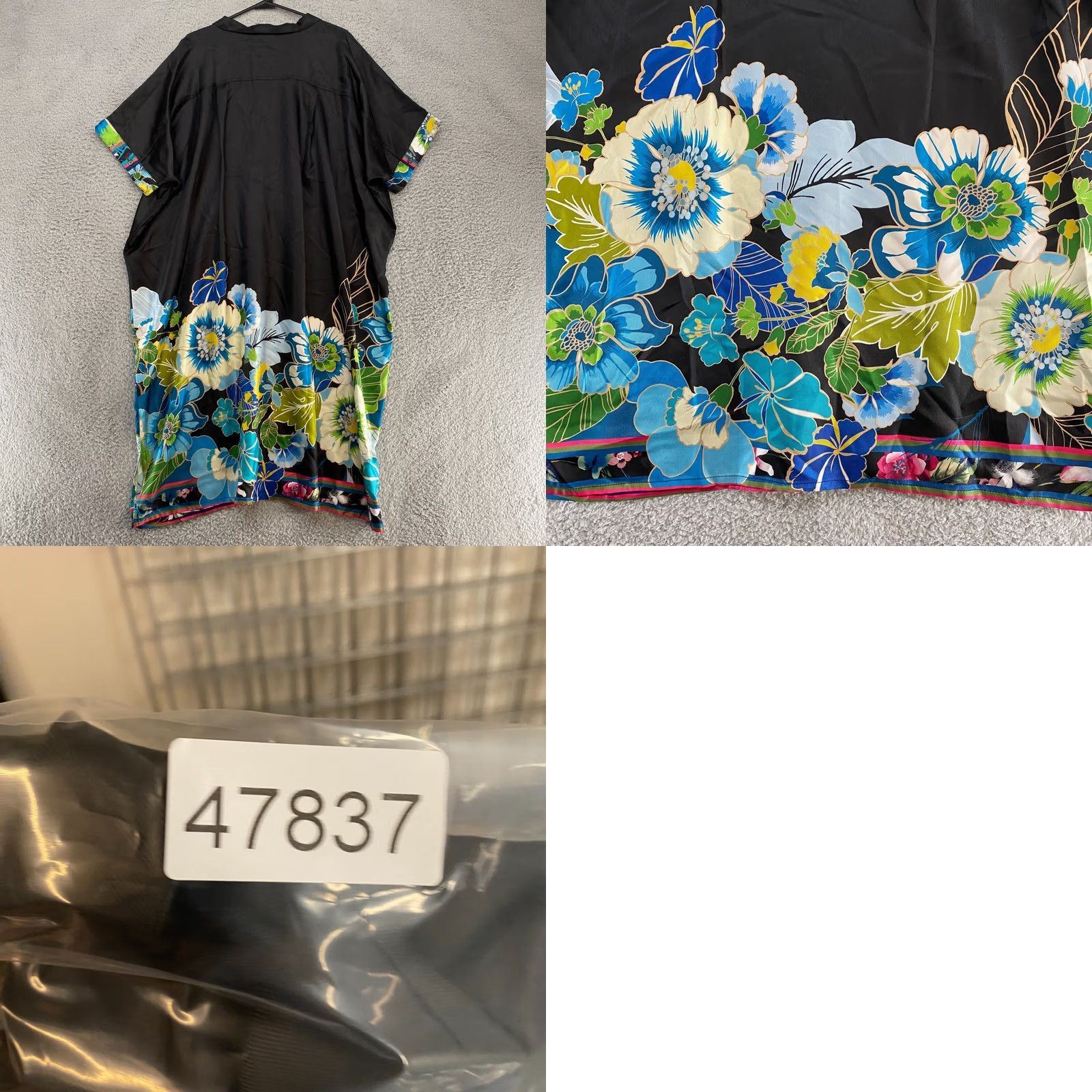 Johnny Was Johnny Was Silk Dress Womens Large Oversized Araia 100% Silk Beach Cruise Resort Floral Black Size L / US 10 / IT 46 - 9 Thumbnail