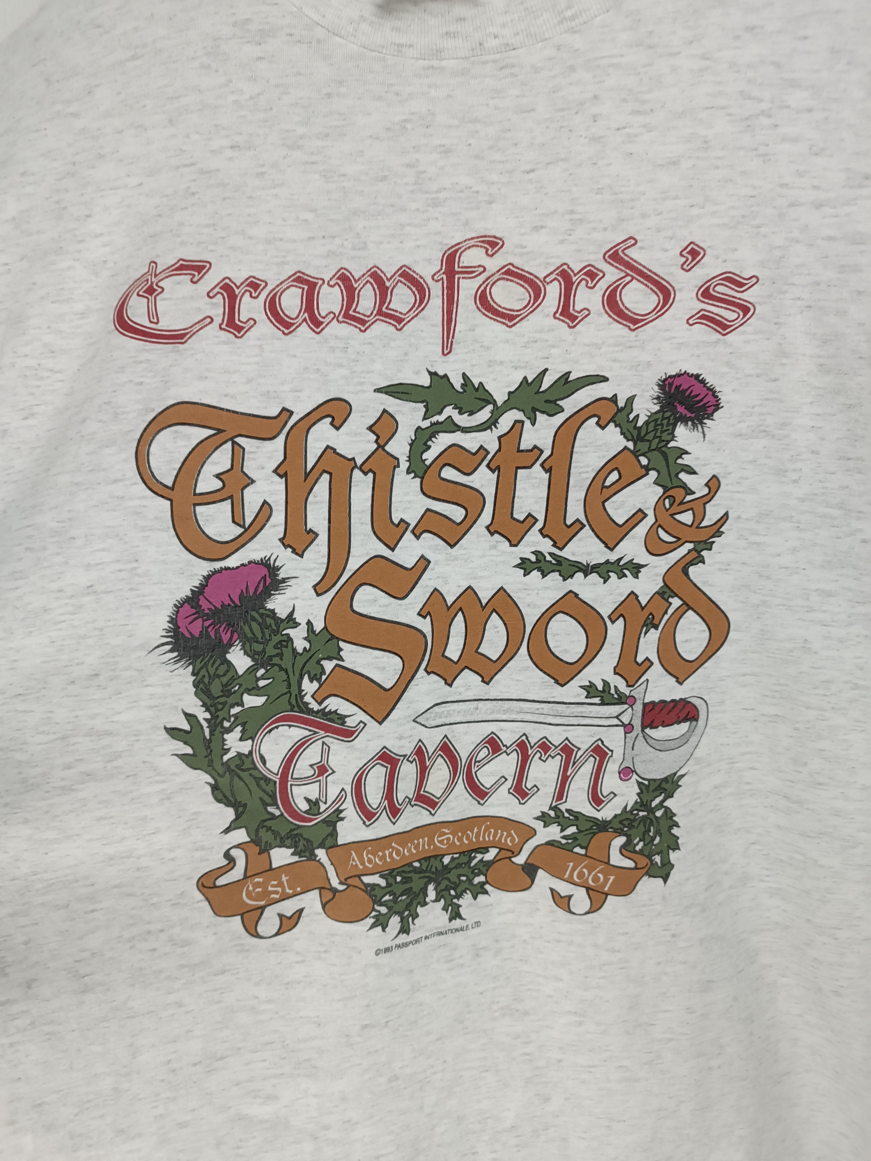 Vintage VINTAGE '93 CRAWFORDS THISTLE & SWORD TAVERN VERY RARE Size US XXL / EU 58 / 5 - 11 Thumbnail