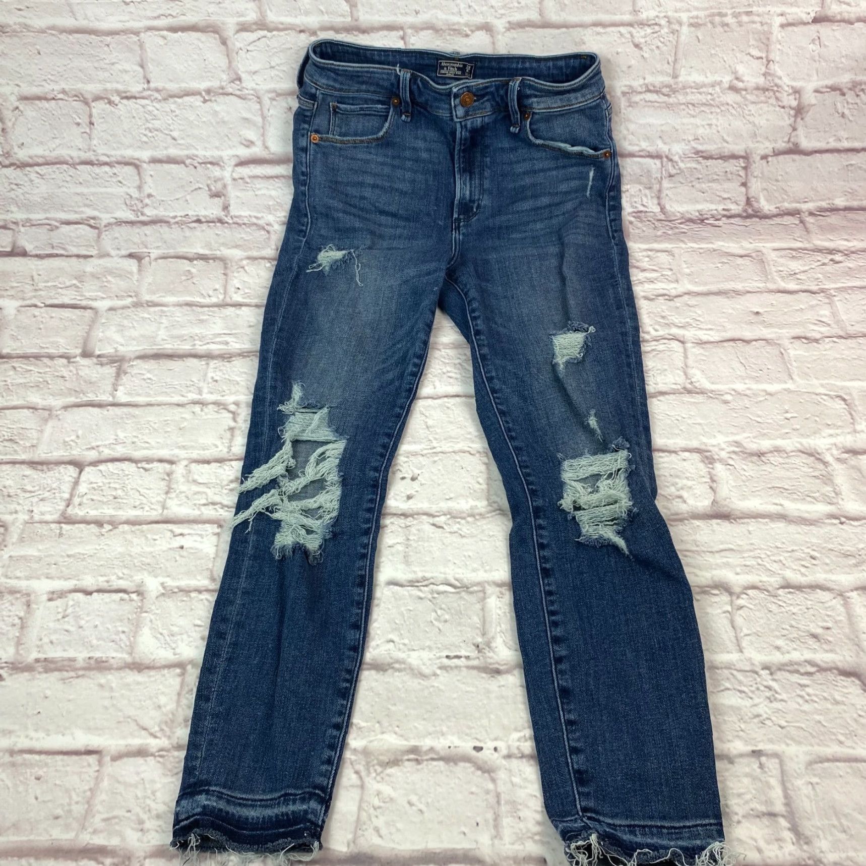 Abercrombie & Fitch Abercrombie & Fitch Juniors Teens Jeans 28/6 Simone High Rise Ankle Distressed Jeans Size 28" / US 6 / IT 42 - 2 Thumbnail