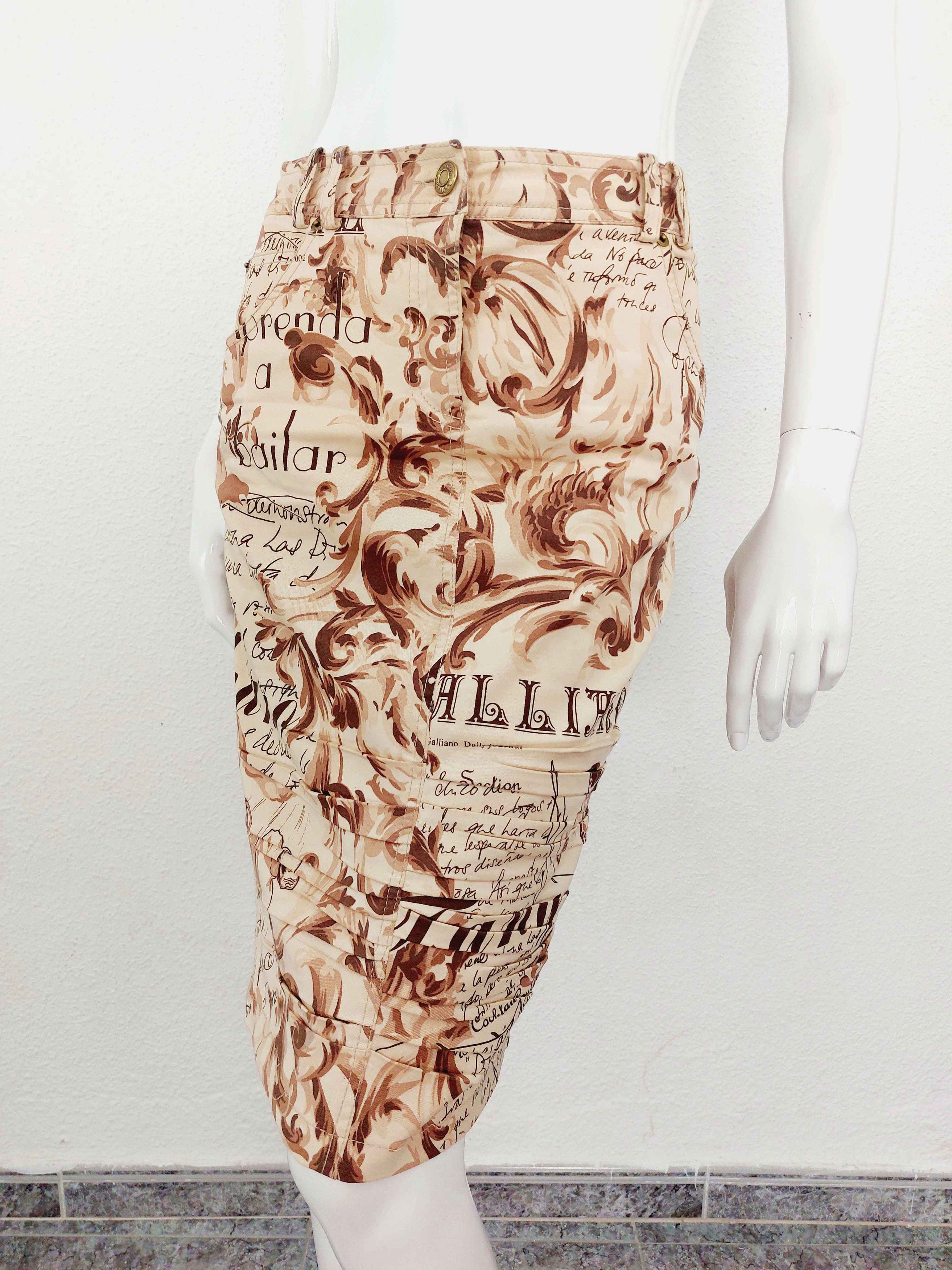John Galliano John Galliano Gazette Runway Newspaper 2006 Midi Comic Skirt Size 27" / US 4 / IT 40 - 1 Thumbnail