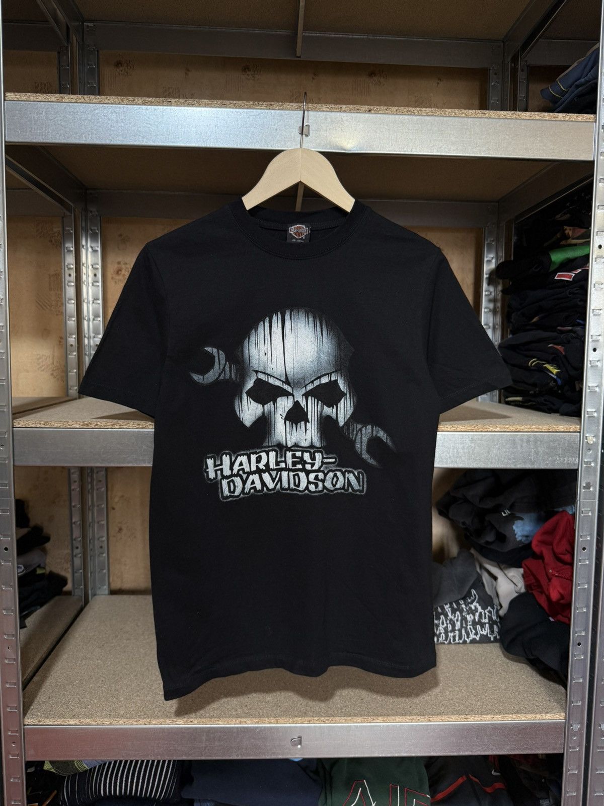Harley Davidson × Vintage Vintage 90’s Harley Davidson Skull Bike Retro T-Shirt Y2K Size US S / EU 44-46 / 1 - 1 Thumbnail