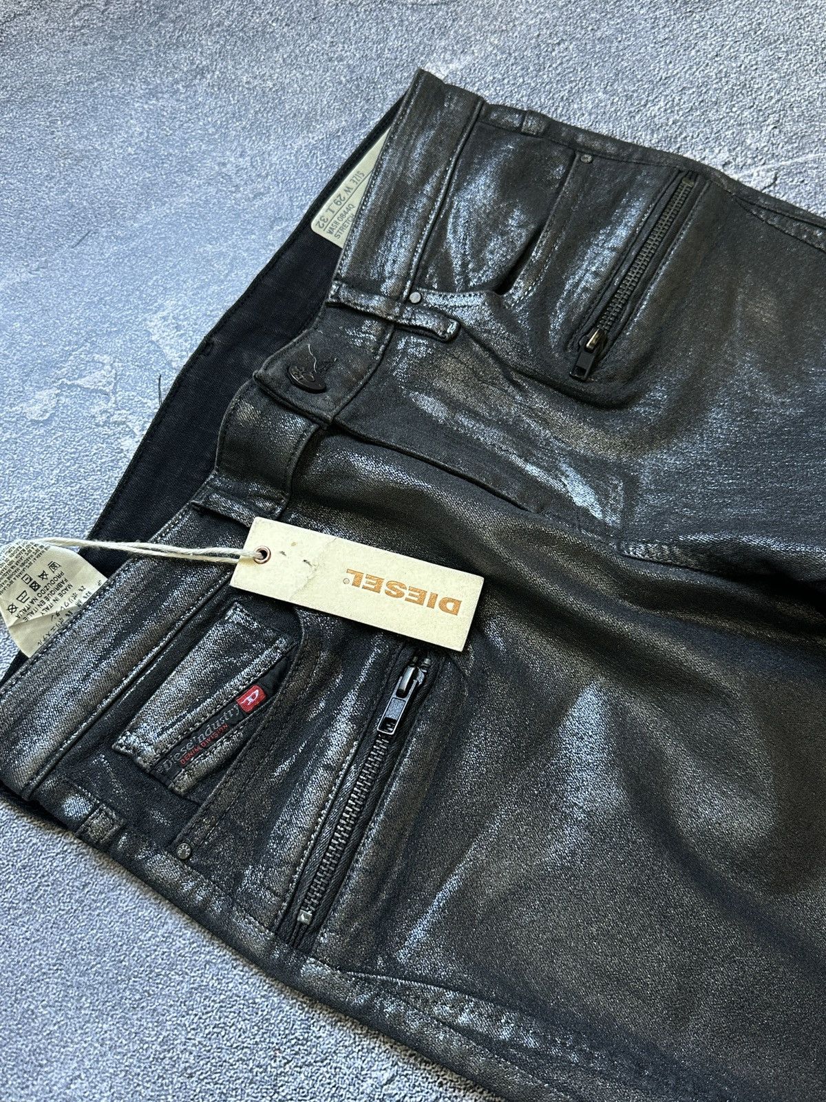 Diesel Diesel Jeans Biker Style Stretch Super Slim-Skinny Black Size 29" - 3 Thumbnail