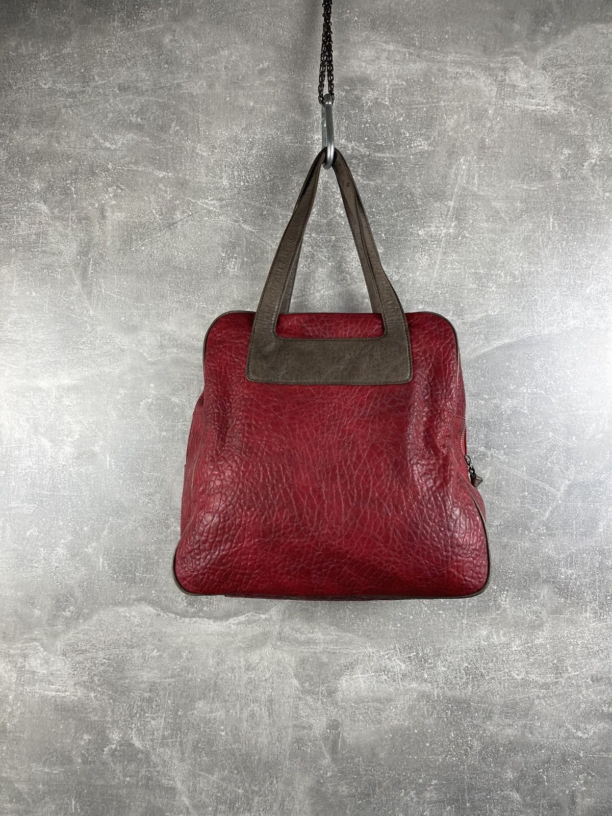 Miss Sixty Miss Sixty Textured Red Leather Handbag Transformer Bag Size ONE SIZE - 8 Thumbnail