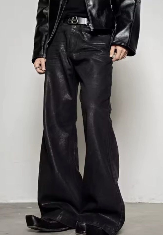 Jean Custom wax coated punk grunge bootcut flared jeans Size US 28 / EU 44 - 8 Thumbnail