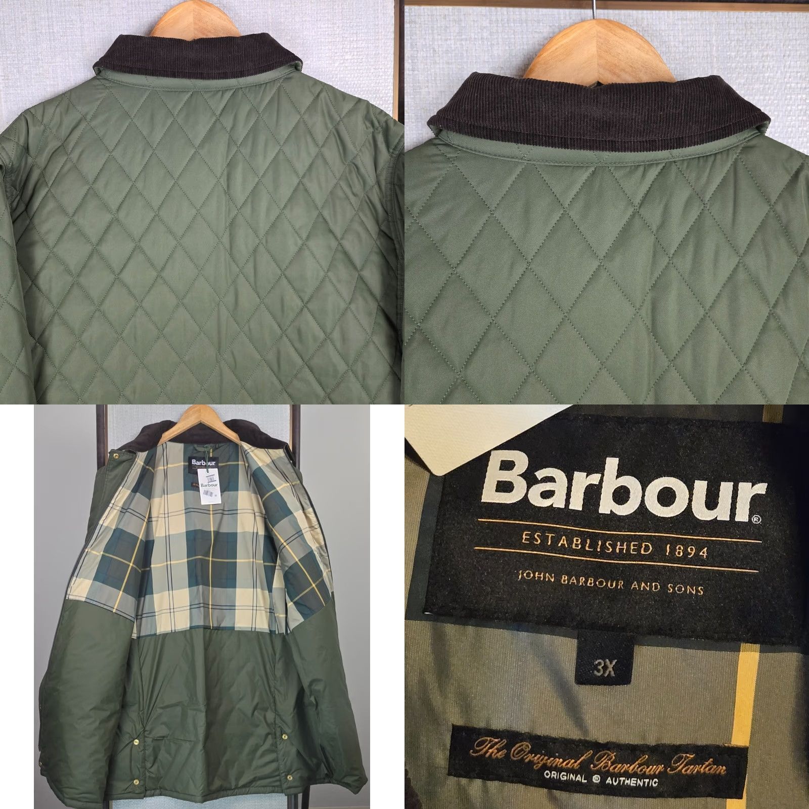 Barbour Barbour Jacket Coat 3X Full Zip Insulated Quilted Corduroy Olive Drab Green Women’s 3XL Long Sleeve Size XXL / US 16-18 / IT 52-54 - 8 Thumbnail