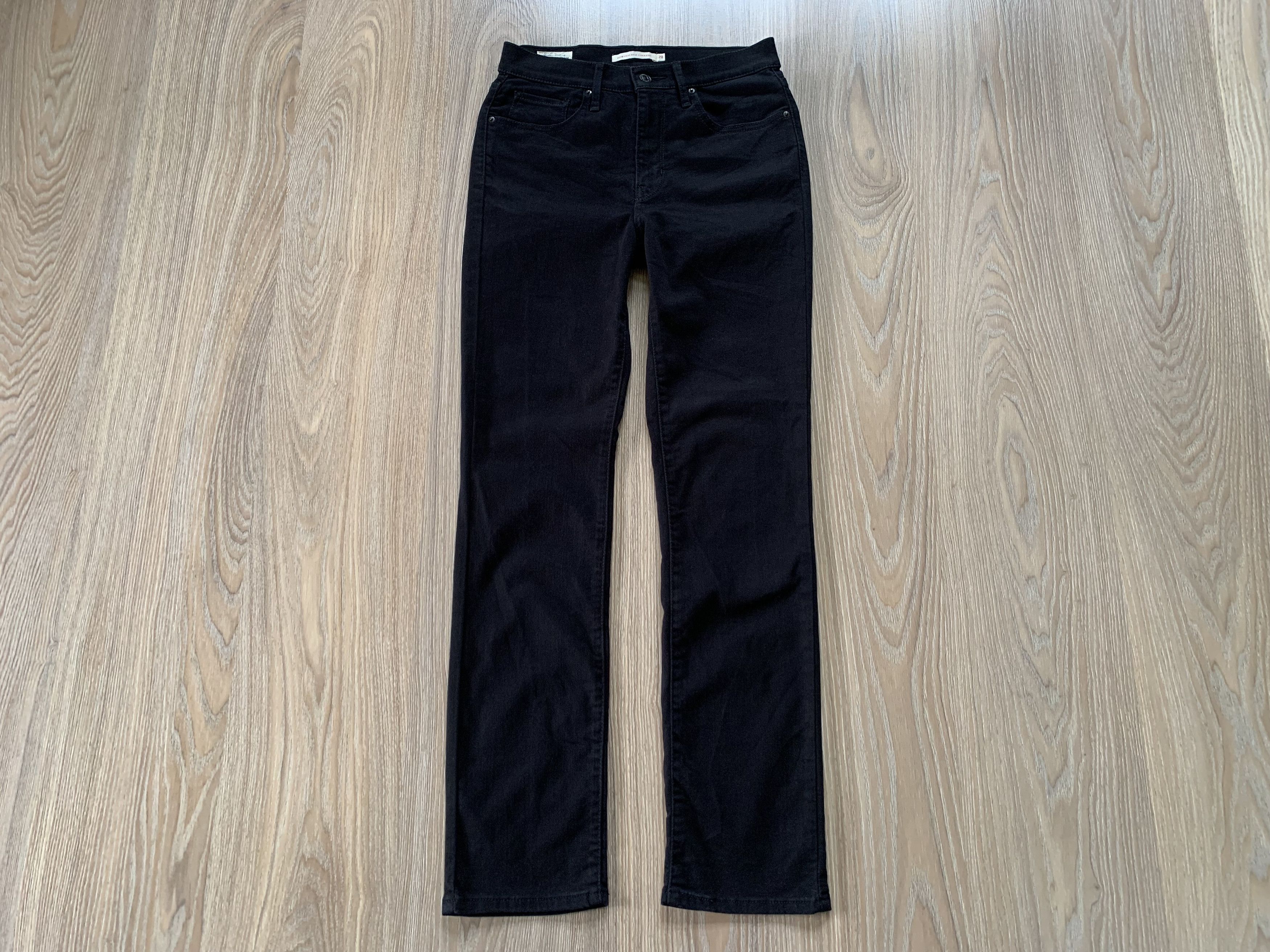 Levi's Levis Premium 724 High Rise Straight Black Jeans Size 28" / US 6 / IT 42 - 2 Thumbnail