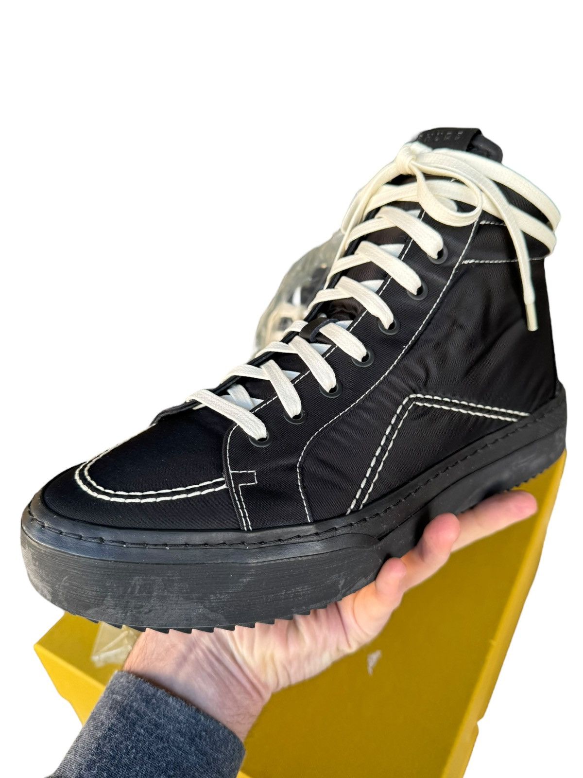 Rhude V1 High Triple Black Hi Sneaker Size US 12 / EU 45 - 3 Thumbnail