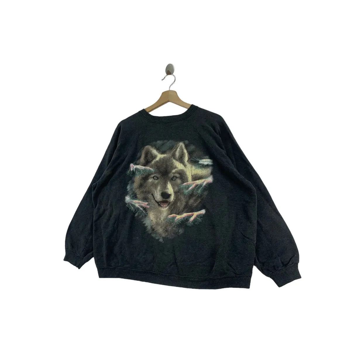 Vintage Vintage 90’ SIBERIAN HUSKY DOG Wolf Pet Painting Sweatshirt Size XL / US 12-14 / IT 48-50 - 4 Thumbnail