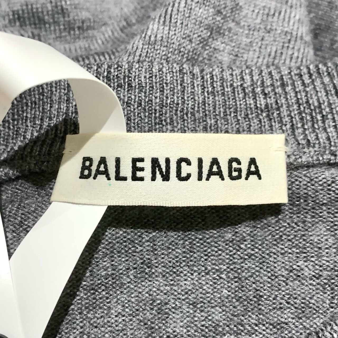 Balenciaga [Balenciaga] Logo-Embroidered Crewneck Knit Sweater 34 Grey Size XXS / US 00 / IT 34 - 2 Thumbnail