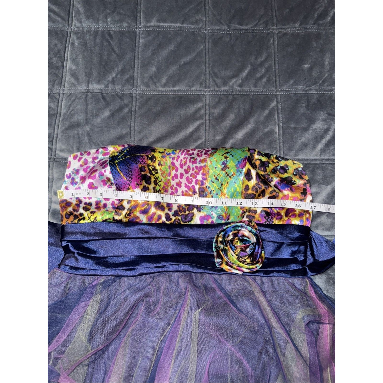 Other Strapless Multi Color Animal Print Tulle party dress Sz 13 Size XL / US 12-14 / IT 48-50 - 9 Thumbnail