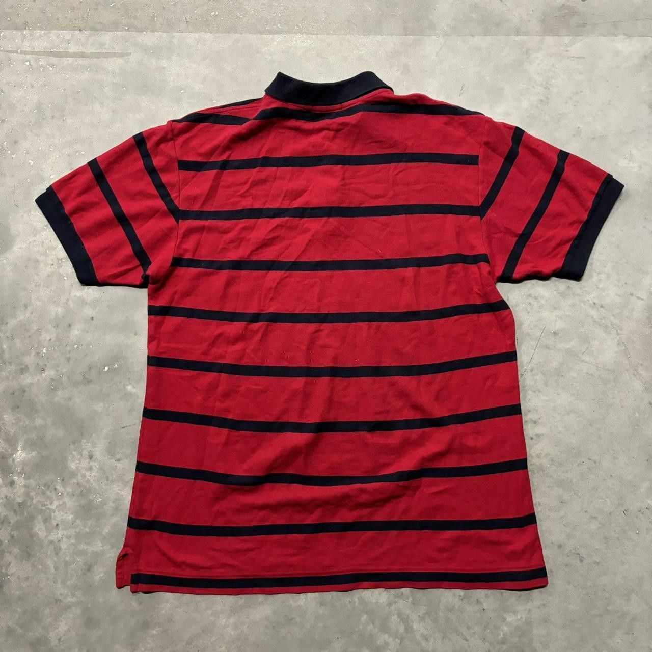 Japanese Brand × Vintage Crazy Vintage Y2K/2000s Grunge Red Striped Essential Polo Shirt! Size US XL / EU 56 / 4 - 5 Thumbnail