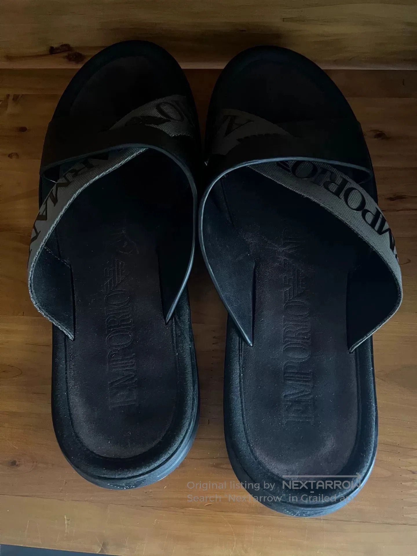 Emporio Armani Emporio Armani Leather Slippers. Size US 9 / EU 42 - 3 Thumbnail