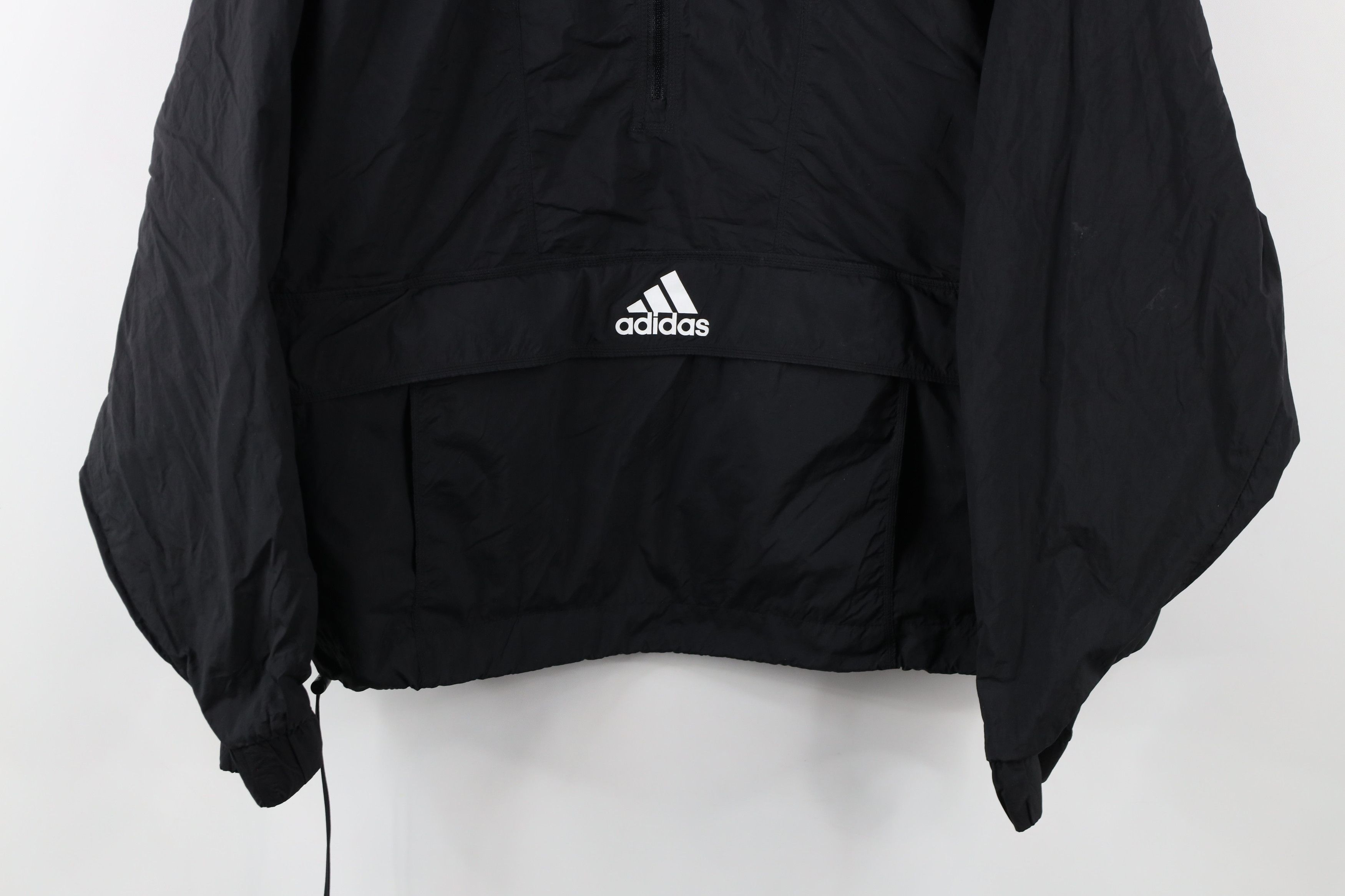 Adidas × Vintage Retro Adidas Baggy Cropped Fit Hooded Windbreaker Jacket Size L / US 10 / IT 46 - 3 Thumbnail