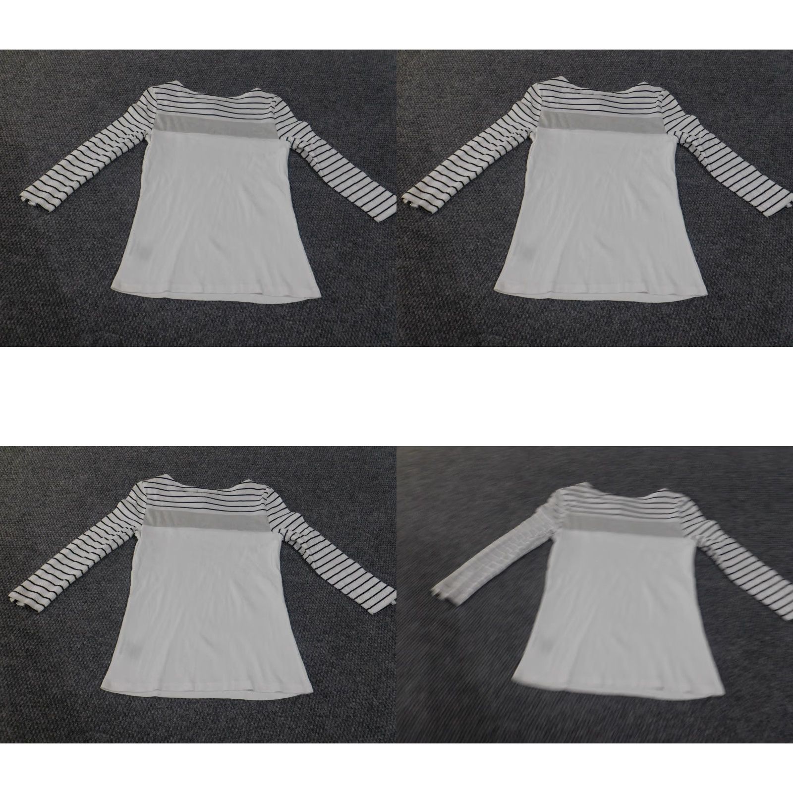 Ralph Lauren Lauren Ralph Lauren Blouse Womens Small White Striped Knit Cotton Zip Round Neck Casual Long Sleeve Regular Fit Geometric Pattern Size S / US 4 / IT 40 - 8 Thumbnail