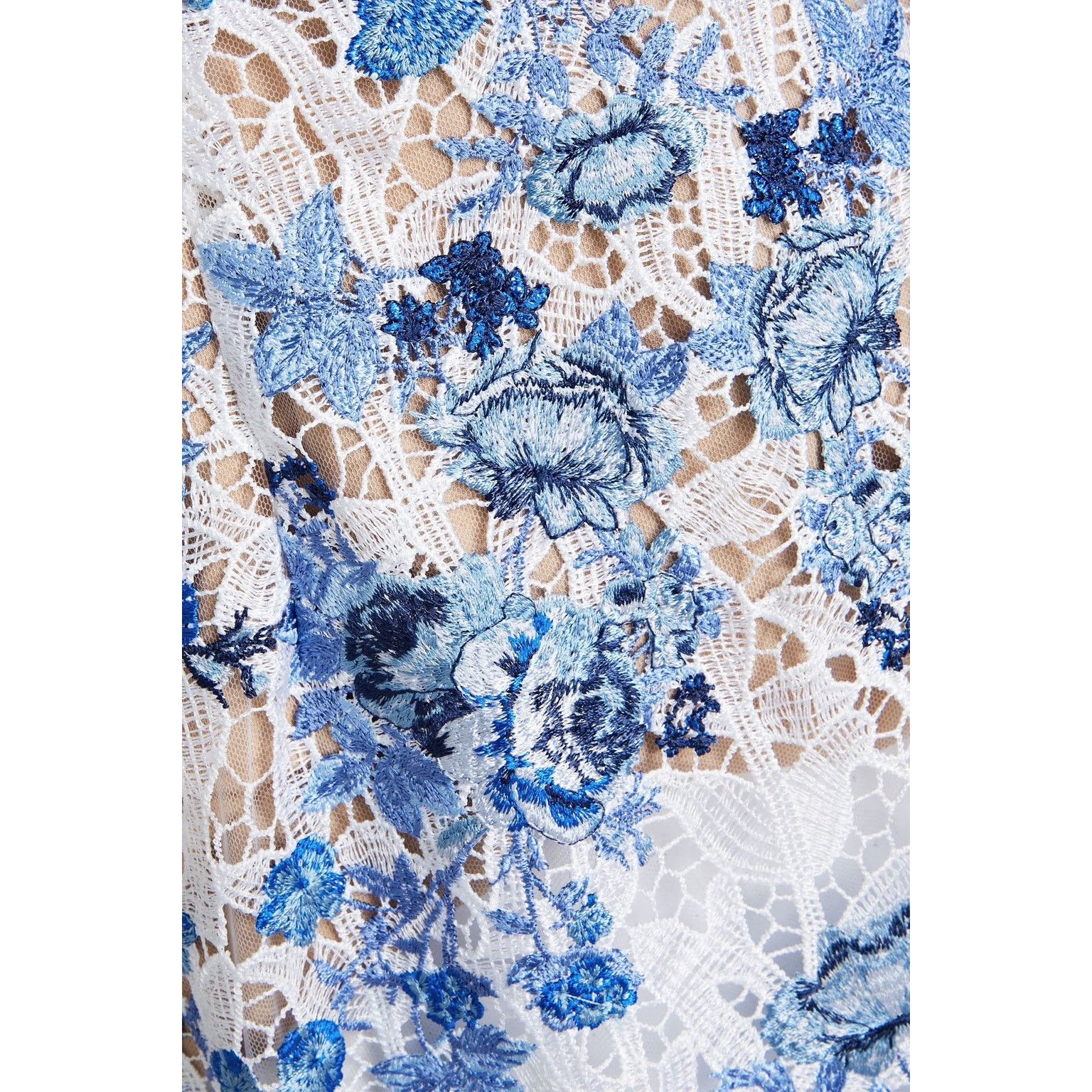 Marchesa Marchesa Notte Floral Macramé Lace Gown blue white Size 6 Size M / US 6-8 / IT 42-44 - 3 Thumbnail