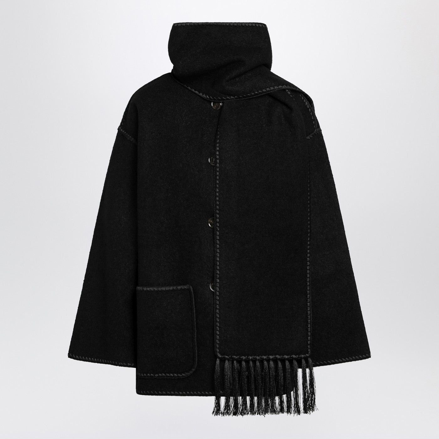 Toteme Toteme Black Jacket With Scarf Size XS / US 0-2 / IT 36-38 - 1 Thumbnail