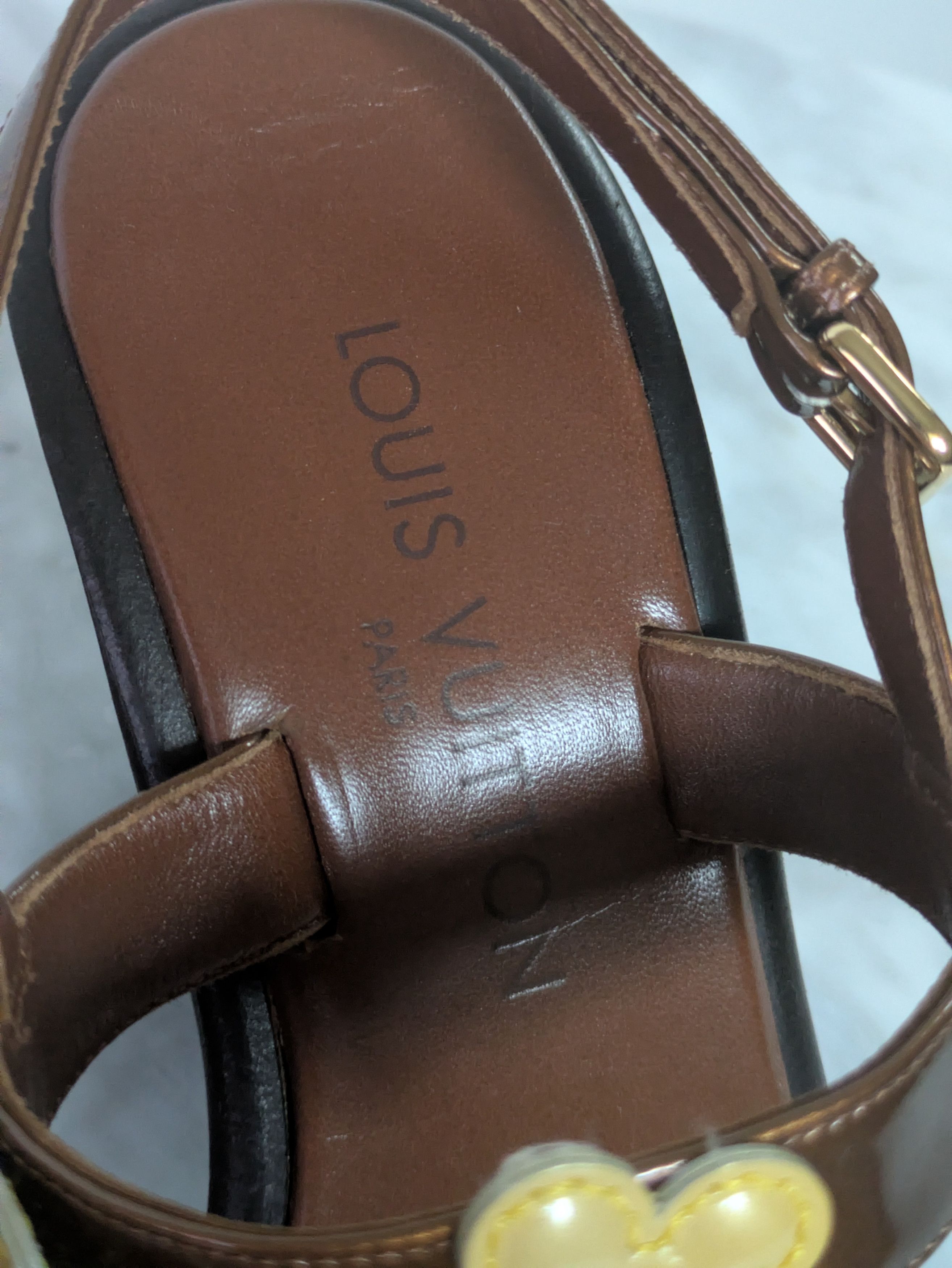 Louis Vuitton Early 2000s Louis Vuitton Chunky Flower Block Heel Sandals Size US 6 / IT 36 - 3 Thumbnail