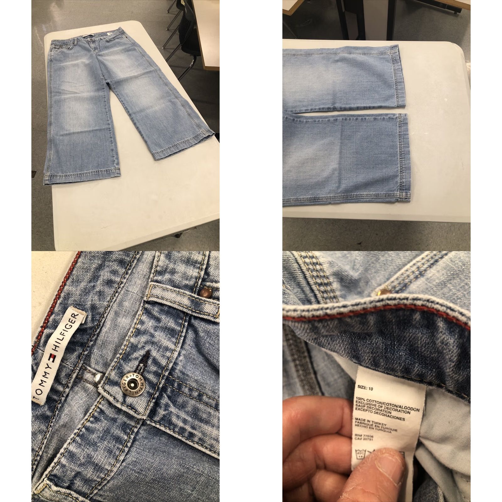 Tommy Hilfiger VINTAGE Tommy Hilfiger Jeans Capri Women 10 Blue 100% Cotton Logo 90s Retro Hipster Mids Rise 25in Inseam 32in Waist 25in 5-Pocket Denim Slim? Size 32" / US 10 / IT 46 - 9 Thumbnail